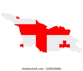 Flag in map of Georgia