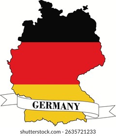 Flagge Karte von Deutschland, nationale Identität, Land Silhouette