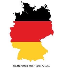 flag map of Germany vector illustration isolated on white background