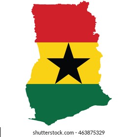 flag map of Ghana