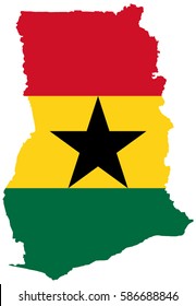 Flag map of Ghana