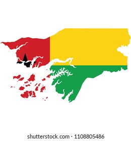 Flag map of Guinea-Bissau