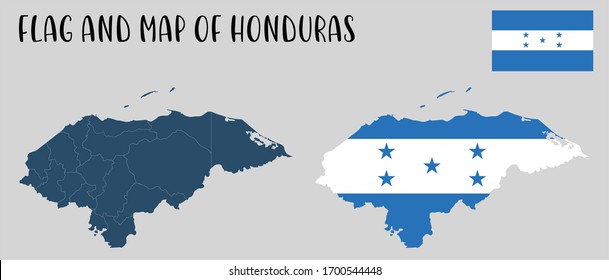 Flag and Map of Honduras