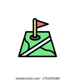 Flag, map icon. Simple color with outline vector elements of navigation icons for ui and ux, website or mobile application