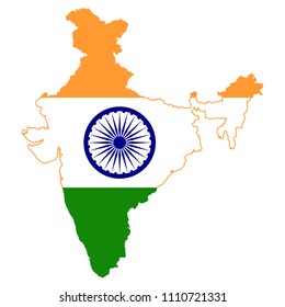 flag map of India