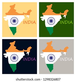 Flag map of India