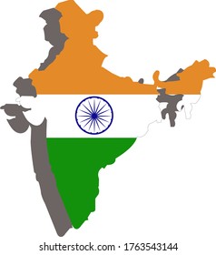 Flagge und Karte Indiens