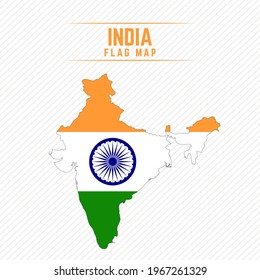Flag Map of India. India Flag Map