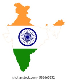 Flag Map Of India