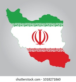Flag Map of Iran