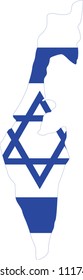 Flag map of Israel