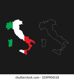 Flag Map of Italy