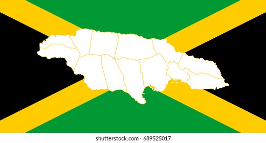 Flag and map of Jamaica