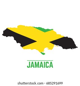 Flag and map of Jamaica, Vector illustration