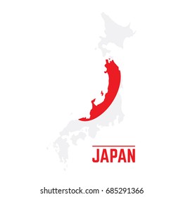 Flag and map of Japan, Vector illustration