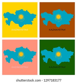 Flag map of Kazakhstan