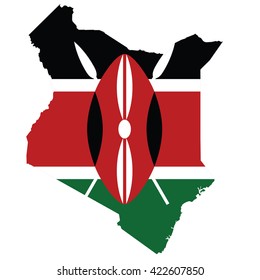 Flag map of Kenya
