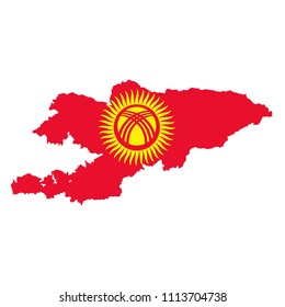 flag map of Kyrgystan