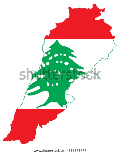 Flag Map Lebanon Stock Vector (Royalty Free) 586676999 | Shutterstock