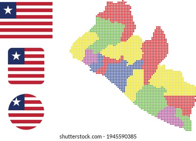 Karte und Flagge Liberias