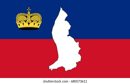 Flag and map of Liechtenstei