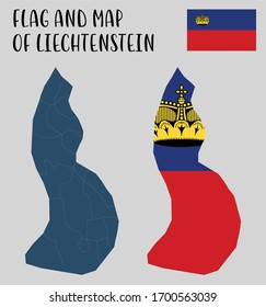 
Flagge und Karte Liechtensteins
