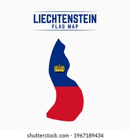Flag Map of Liechtenstein. Liechtenstein Flag Map