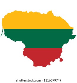 Flag map of Lithuania