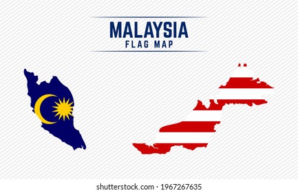 Flag Map Of Malaysia. Malaysia Flag Map