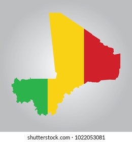 Flag Map of Mali