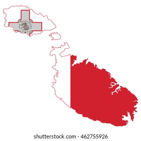 flag map of Malta