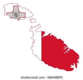 Flag map of Malta