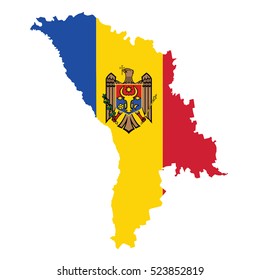 Flag map of Moldova