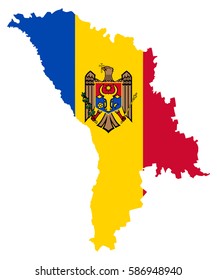 Flag map of Moldova