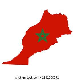 Flag map of Moroco