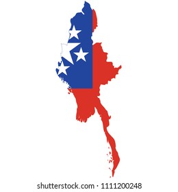 Flag map of Myanmar