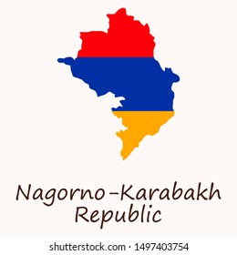 Flag map of Nagorno Karabakh Republic