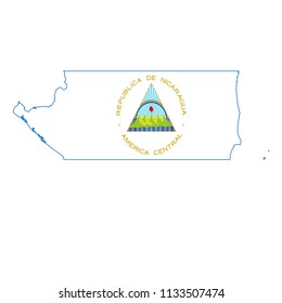 flag map of nicaragua 
