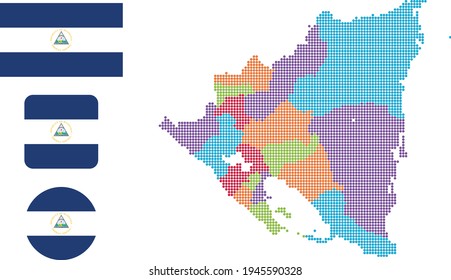 Flaggenplan und Flagge Nicaraguas
