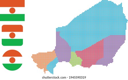 flag map Map and flag of Niger