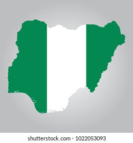 Flag Map of Nigeria