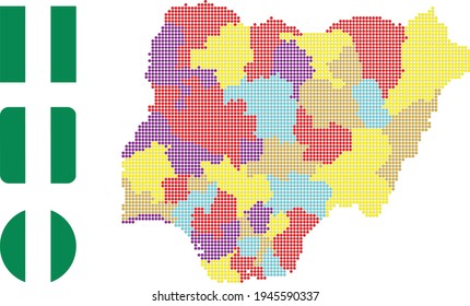 Flaggenplan und Flagge Nigerias
