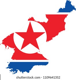 Flag map of North Korea