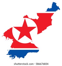 Flag map of North Korea