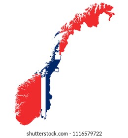 Flag map of Norway