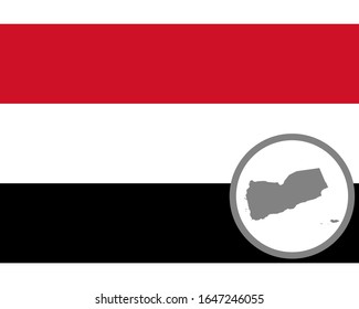Flag and map o Yemen