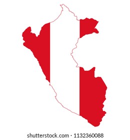 Flag map of Peru