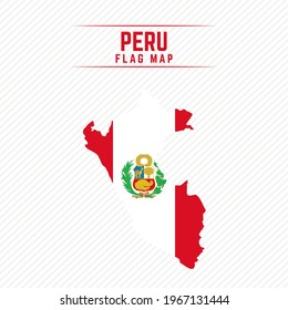 Flag Map Of Peru. Peru Flag Map