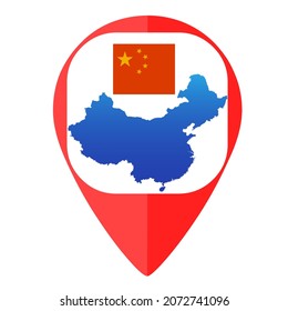 Flag map pin marker China