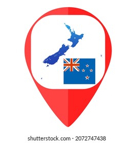 Flag map pin marker New Zealand